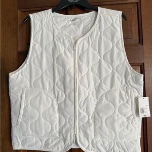 Forever 21 White Quilted Vest